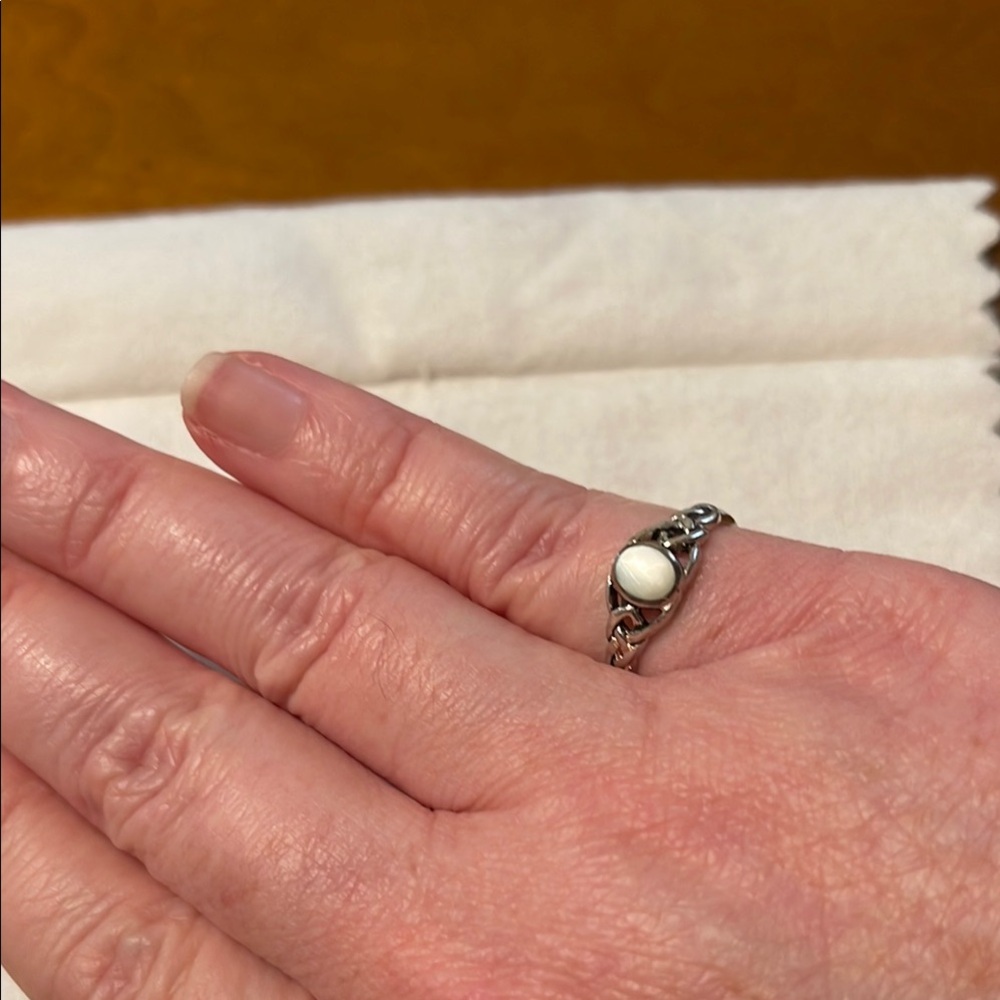 Sterling silver moonstone ring